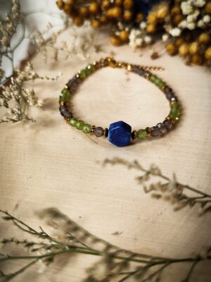 Leśny mech - bransoletka z naturalnych kamieni handmade