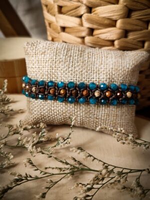 Preria -wyplatana bransoletka z kamieni naturalnych