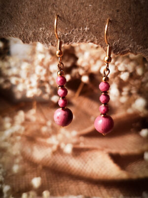 Różowa rusałka - kolczyki z kamieni naturalnych