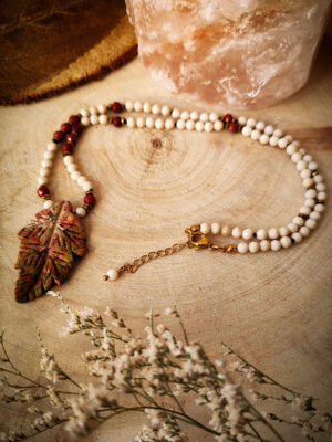 Babie lato - naszyjnik z drobnych kamieni handmade