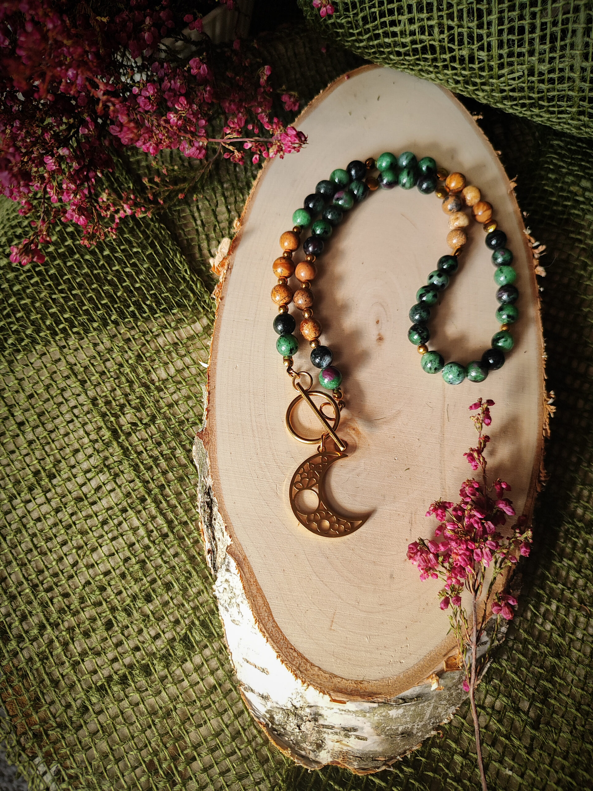 Głębia - naszyjnik z kamieni naturalnych z zawieszką handmade - obrazek 3