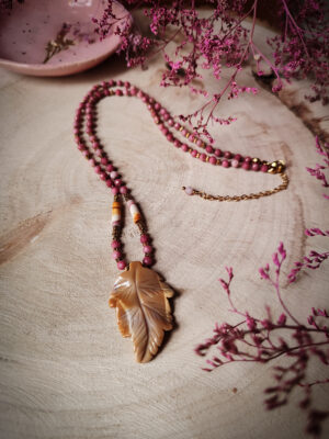 Jesienne słońce - naszyjnik z drobnych kamieni handmade