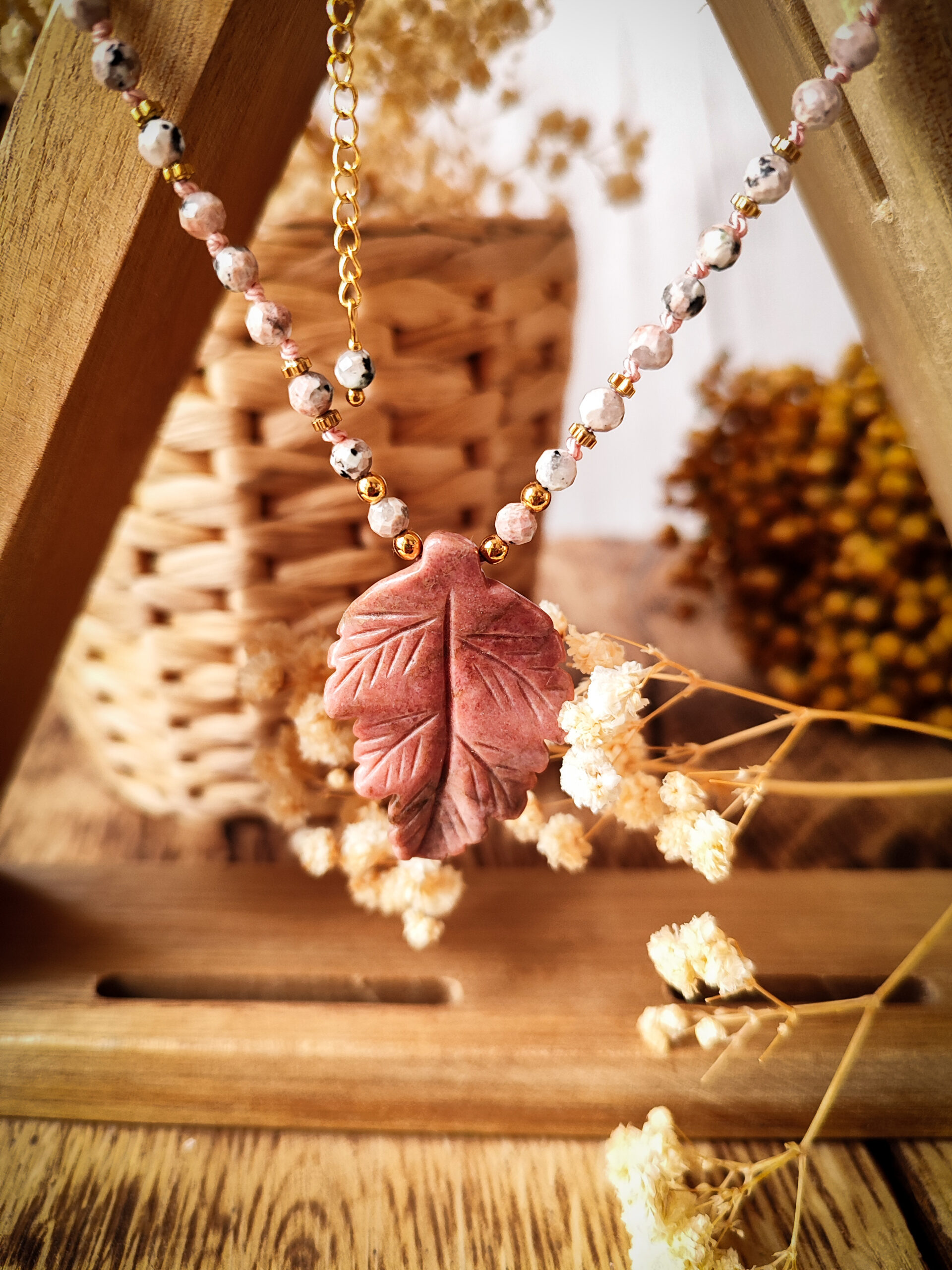 Leśny poranek - naszyjnik z drobnych kamieni handmade - obrazek 4