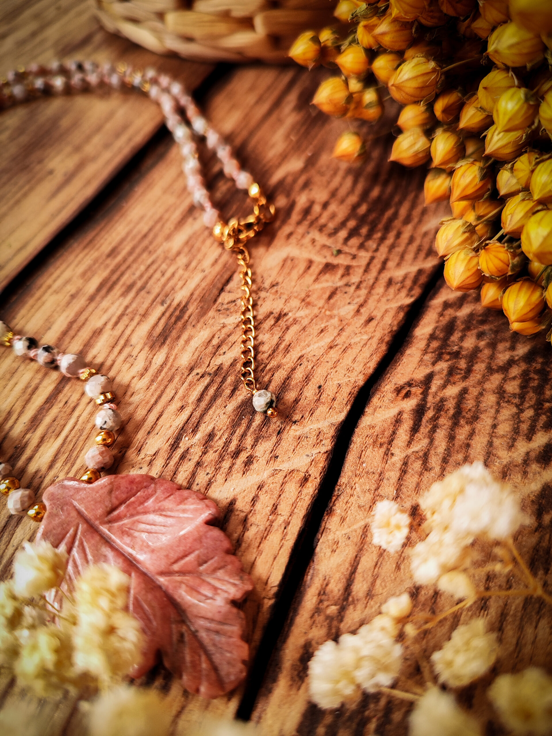 Leśny poranek - naszyjnik z drobnych kamieni handmade - obrazek 2