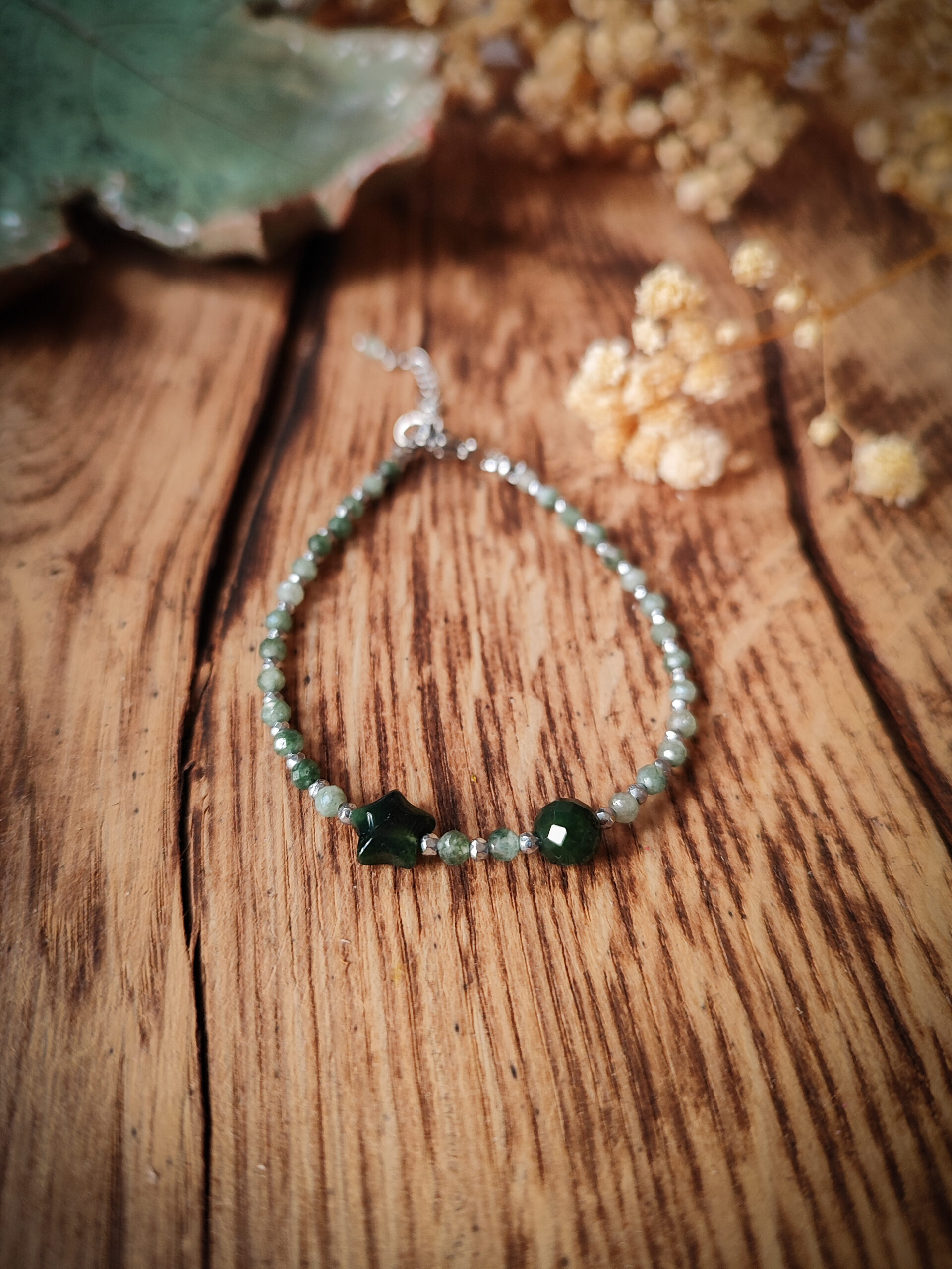 Pierwszy przymrozek - bransoletka z drobnych kamieni naturalnych handmade - obrazek 2