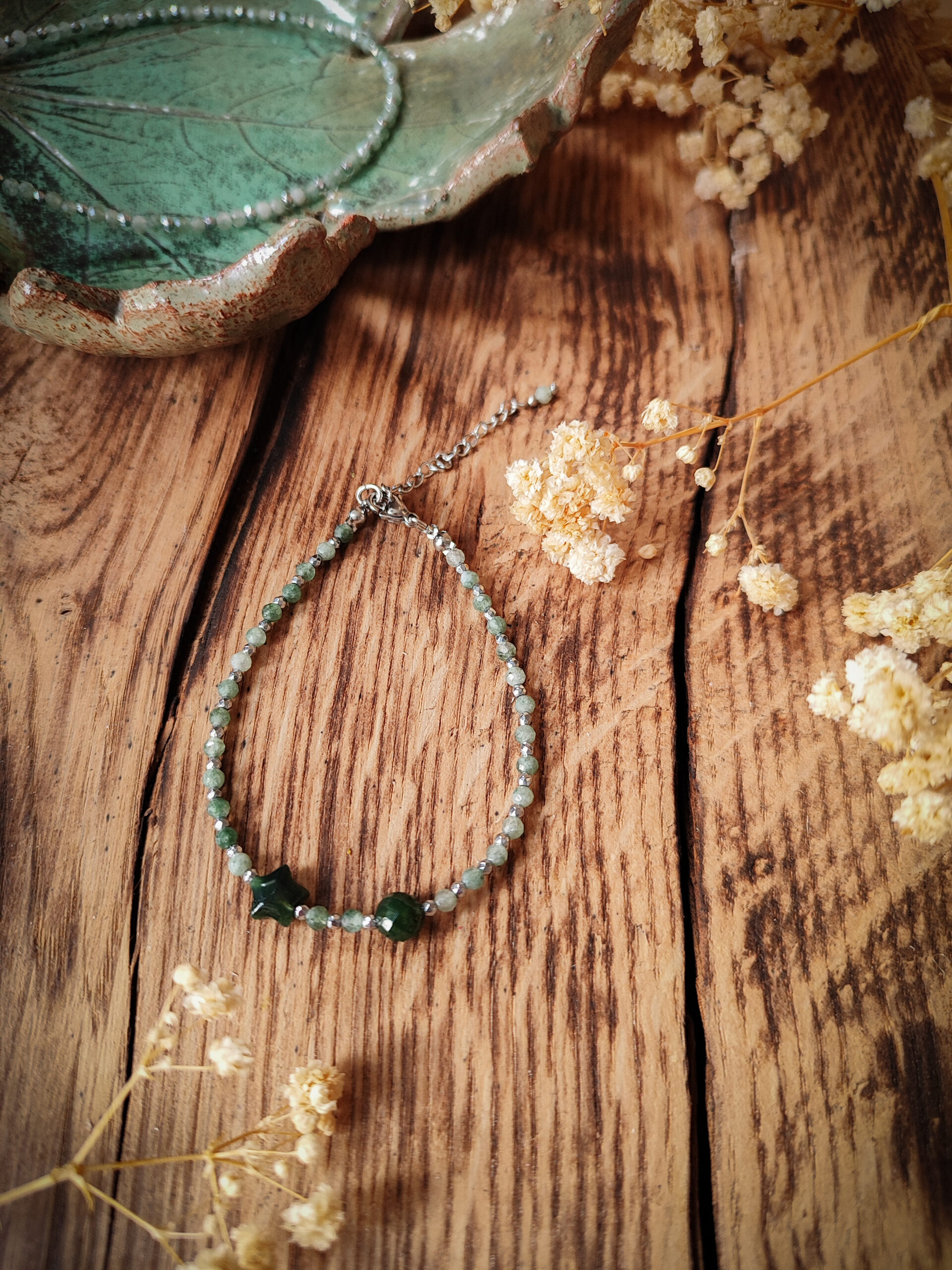 Pierwszy przymrozek - bransoletka z drobnych kamieni naturalnych handmade - obrazek 5