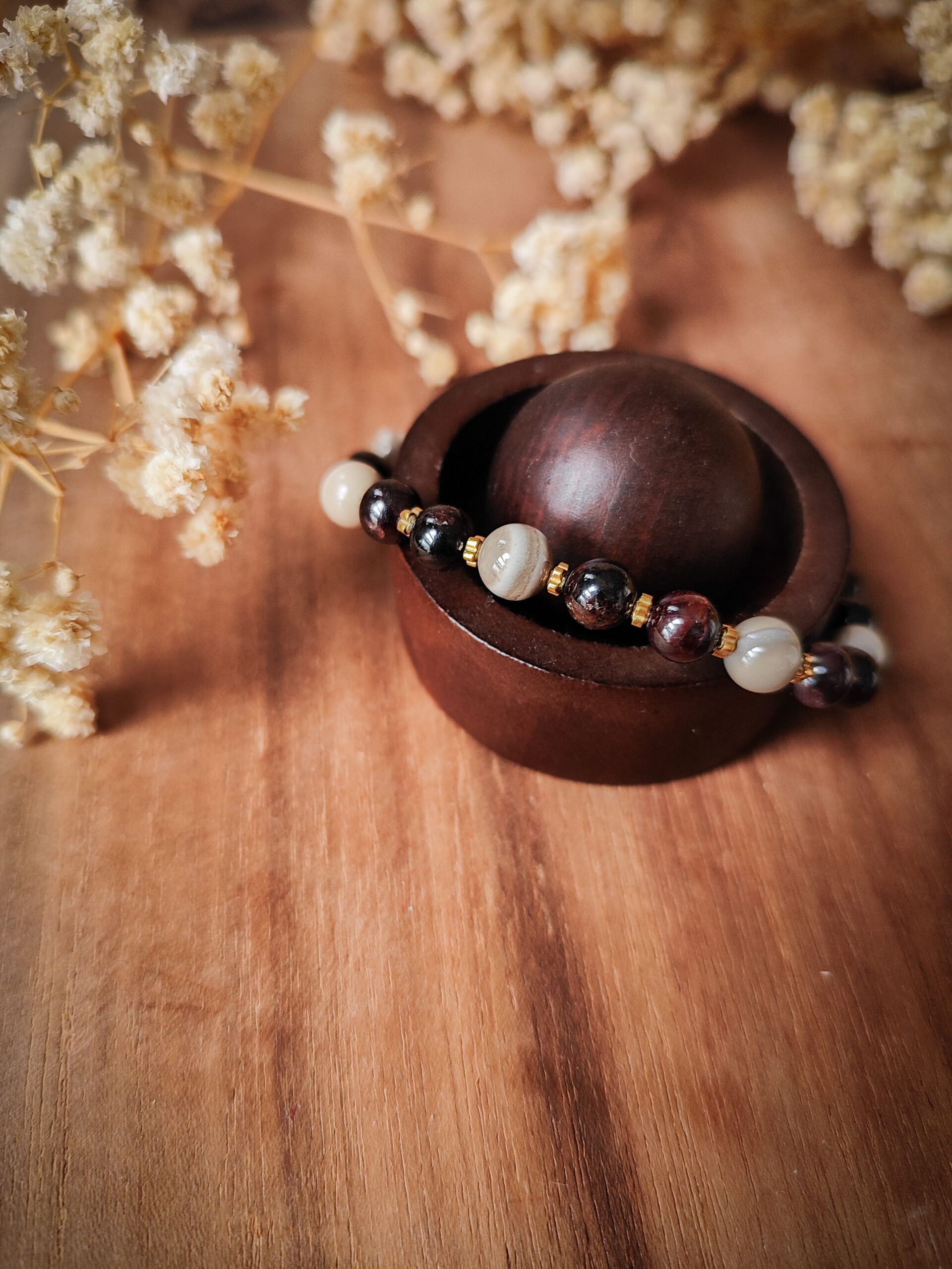 Spod Łysej Góry - bransoletka z kamieni naturalnych handmade No1