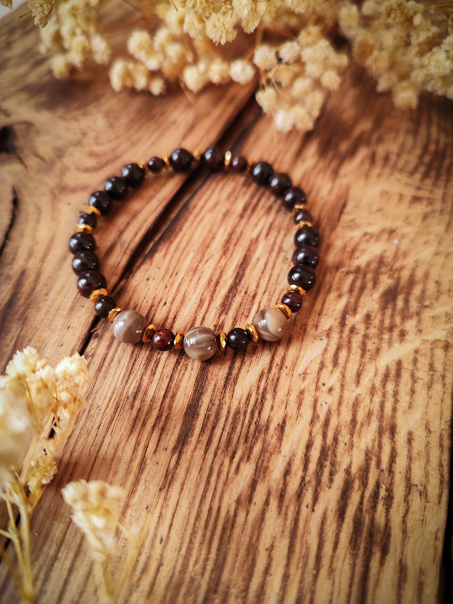 Spod Łysej Góry - bransoletka z kamieni naturalnych handmade No2